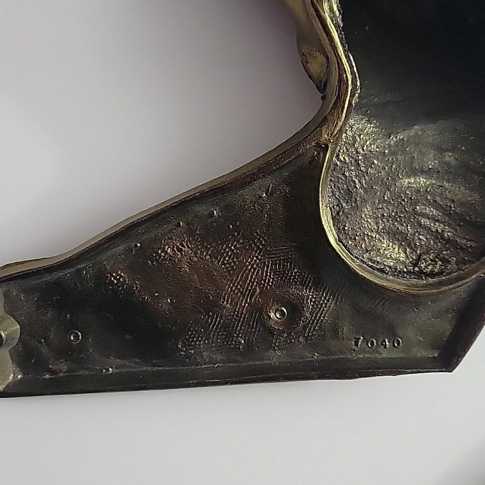Vintage Brass Toned Thoroughbred Horse Relief 10